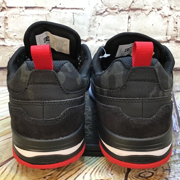DC Shoe Company Men's Leather Black Camo Accent Low Skate Shoes Sneakers - Picture 3 of 7